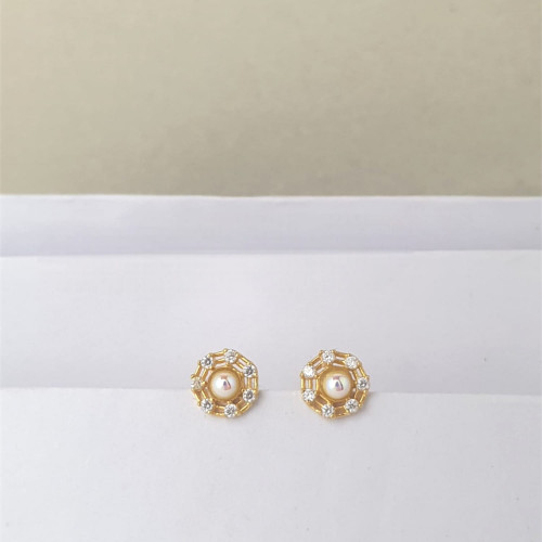 22KT GOLD NORMAL PEARL ELEGANT KIDS EARRINGS