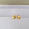 22KT GOLD NORMAL PEARL FLOWER SHAPED KIDS EARRINGS 