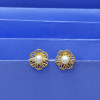 22KT GOLD PEARL FLOWER STUDS FOR WOMEN