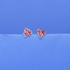 22KT GOLD RED LEAF KIDS EARRING