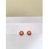 22KT GOLD RED SECOND STUD