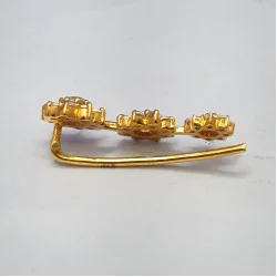 22KT GOLD THREE FLOWER BLUETOOTH EARRING