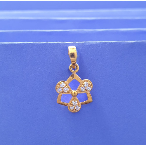 22KT GOLD TRIANGLE FOLWERWOMEN FANCY PENDANT