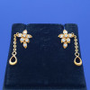 22KT GOLD UNIQUE FLOWER WITH HANGING BLUETOOTH EARRING