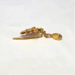 22KT GOLD UNIQUE FLOWER WITH HANGING BLUETOOTH EARRING