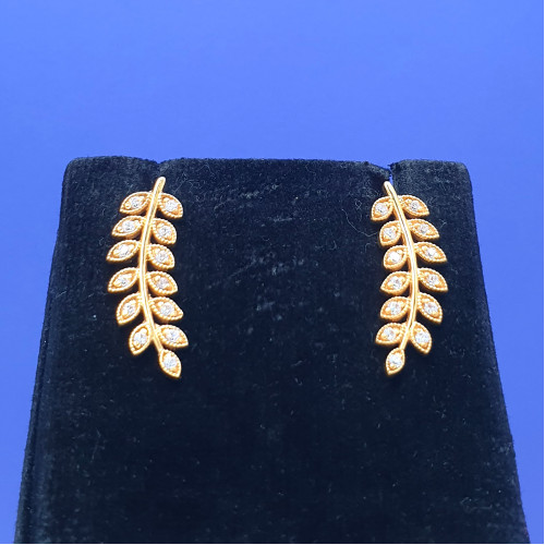 22KT GOLD UNQUE LEAFY BLUETOOTH EARRINGS