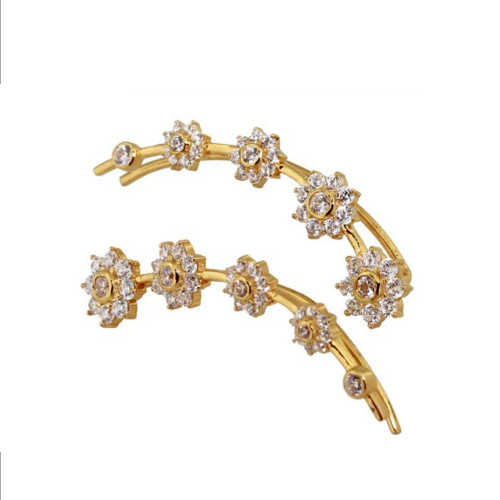 22KT Gold CZ Stone Ear Cuff Earring