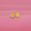 22KT Gold Flower With White Stone Earrings