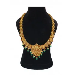 22KT Gold Lakshmi Peacock Long Chain 