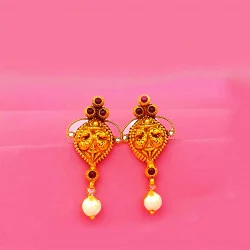 22KT Gold Peacock Antique Earrings