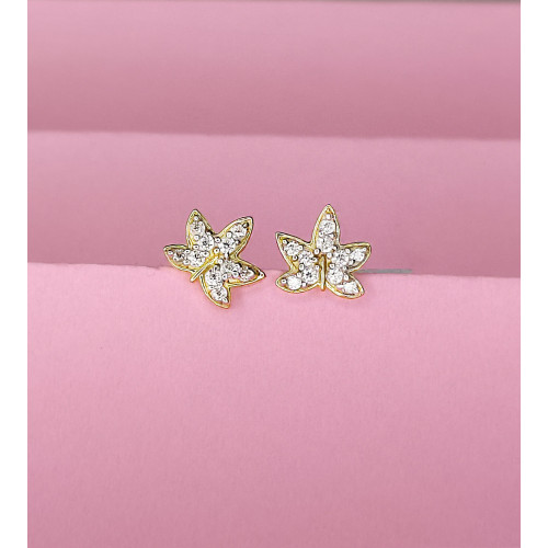 22KT Gold Star Leaf Shaped Baby Earrings