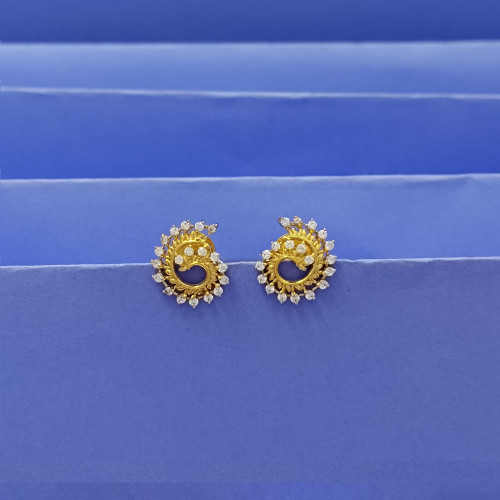 22KTGOLD SPIRAL STUDS FOR WOMEN 