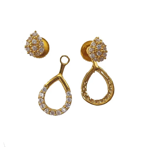 3 in 1 22KT Pear Shaped Gold Earrings 3 in 1 22KT Pear Shaped Gold Earrings