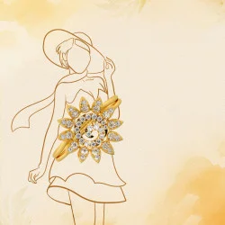 Captivating Beauty: 22KT Gold Sunflower Ring - Floral Elegance Personified