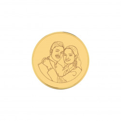 One Sided Photo Engraved 22K 2gm Gold Coin