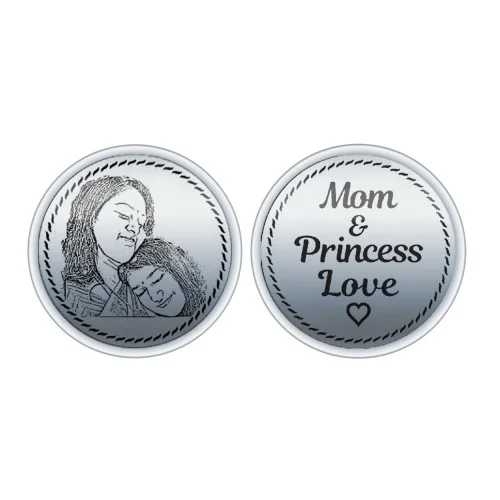 Double Sided Photo Engraved 999KT 5gm Silver Coin