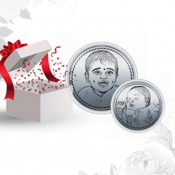 Double Sided Photo Engraved 999KT 25gm Silver Coin