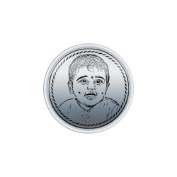 Double Sided Photo Engraved 999KT 25gm Silver Coin