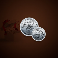 Double Sided Photo Engraved 999KT 100gm Silver Coin