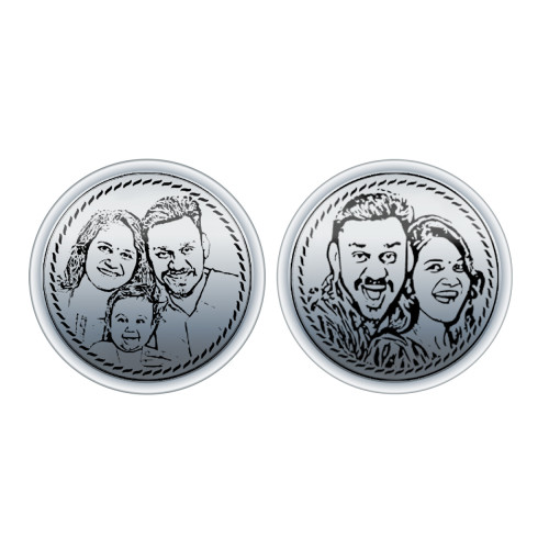 Double Sided Photo Engraved 999KT 100gm Silver Coin