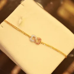 22KT Gold Eternal Bond Dual Heart Bracelet