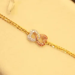 22KT Gold Eternal Bond Dual Heart Bracelet