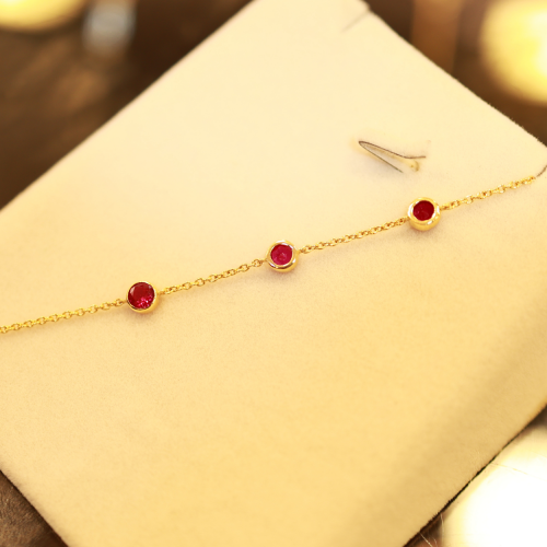 22KT Gold Sona Ruby Drop Bracelet 22KT Gold Sona Ruby Drop Bracelet