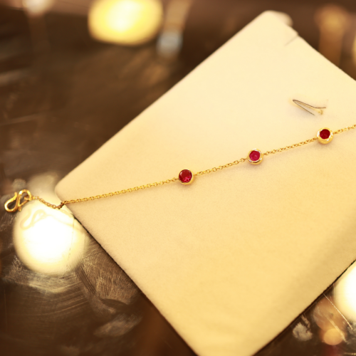 22KT Gold Sona Ruby Drop Bracelet