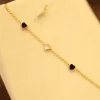 22KT Gold Noir And Pearl Heart Bracelet