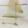 18kt Gold Flower with Two Ball Stud