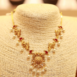 22KT Gold Amulya Peacock Necklace Set 22KT Gold Amulya Peacock Necklace Set