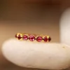 22KT Gold Crimson Orbit Ring