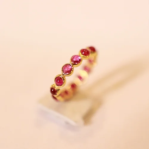 22KT Gold Crimson Orbit Ring