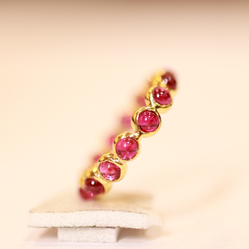 22KT Gold Crimson Orbit Ring