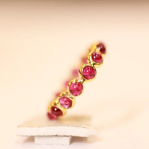 22KT Gold Crimson Orbit Ring