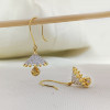 18kt Gold Jhumka Design - Hook Drop Earrings - Exquisite Jewelry