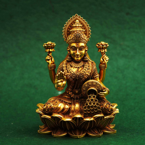 22KT Gold Goddess Lakshmi Idol
