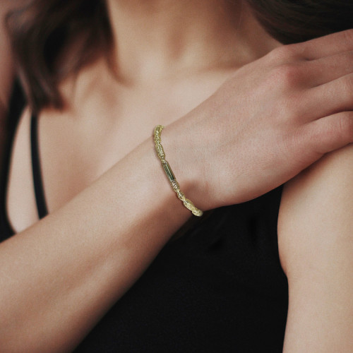 18KT Gold Italian Rose Gold Colour Stretch Bracelet