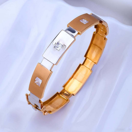 18KT Rose Gold Fancy Stone Men's Kada