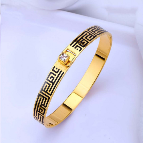 18KT Rose Gold Fancy Single Stone Men's Kada