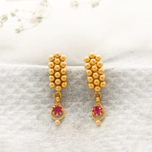 Buy Gold Plated Grapes Shape Plain Earring Design for Women