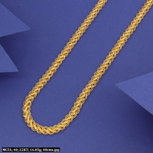 22KT GOLD ROUND EMBED CHAIN FOR MEN 