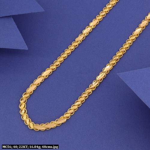 22KT GOLD ROUND EMBED CHAIN FOR MEN  