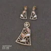 18KT Gold Mother of Pearl Pendant Set
