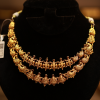 22kt Gold Traditional Peacock and Floral Necklace Set