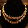 22kt Gold Traditional Peacock and Floral Necklace Set
