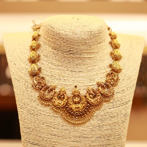 22KT Gold Lakshmi Vilas Temple Necklace 22KT Gold Lakshmi Vilas Temple Necklace