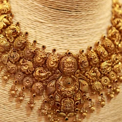 22KT Gold Aneya – Antique Temple Necklace