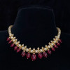 22KT Gold Ruby Swarvsoki Pearls Necklace
