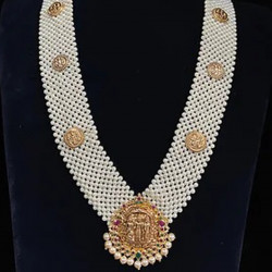 22KT Gold Grand Pearls Ram Parivar Haram